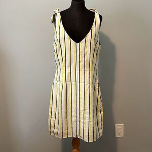 NWT Cupcakes and Cashmere Women's Yellow Marguerite Stripes Sheath Dress Size 10